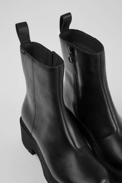 Kemperis Milah Gore-tex Juodi Odiniai Batai Su Užtrauktuku Moterims Naujokai