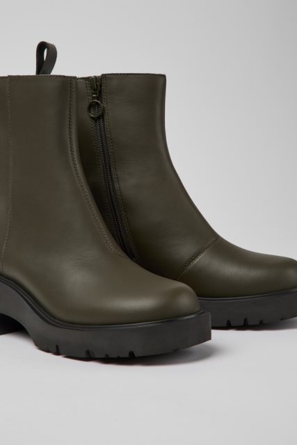Dizaino Milah Gore-tex žalios Spalvos Odiniai Batai Su Užtrauktuku Moterims Kemperiui