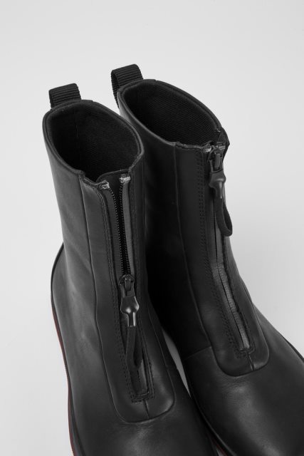 Dizaino Peu Pista Gore-tex Juodi Odiniai Batai Su Užtrauktuku Kemperis