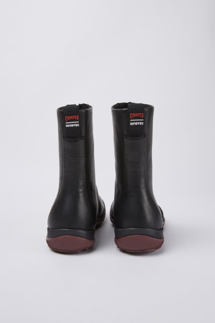 Dizaino Peu Pista Gore-tex Juodi Odiniai Batai Su Užtrauktuku Kemperis