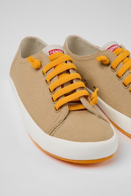 Išskirtiniai Camper Peu Rambla Beige Tekstiliniai Sportbačiai Moterims