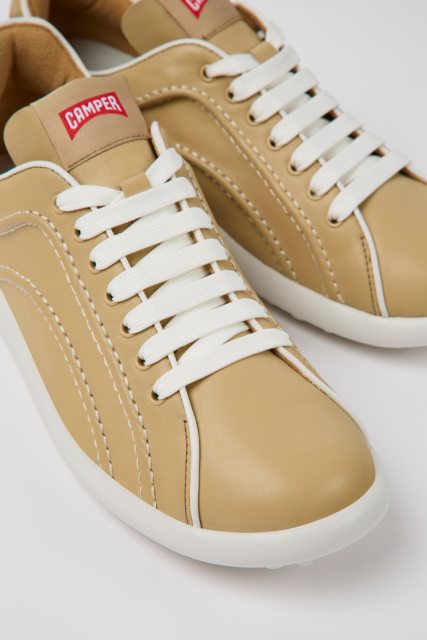 Išskirtiniai Kemperių Pelotas Xlite Beige Odiniai Sportbačiai Moterims
