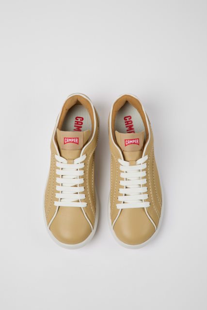 Išskirtiniai Kemperių Pelotas Xlite Beige Odiniai Sportbačiai Moterims