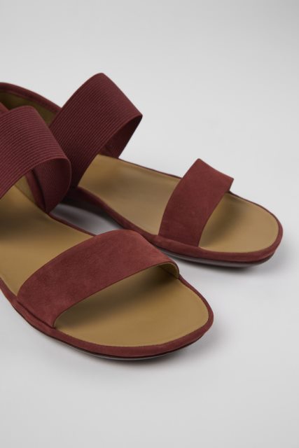 Tinkamo Dizaino Bordo Spalvos Nubuko Sandalai Moterims Kemperiui