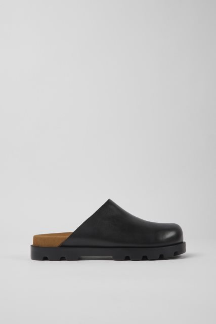 Brutus Sandal Juodos Odinės Klumpės Išskirti Vyramsnis Kemperis
