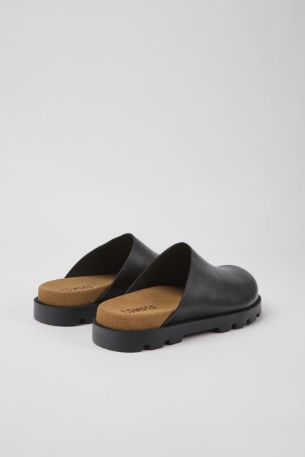 Brutus Sandal Juodos Odinės Klumpės Išskirti Vyramsnis Kemperis