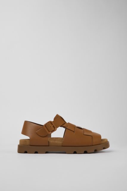 Dizaino Brutus Sandal Rudos Odinės Basutės Vyrams Kemperiui