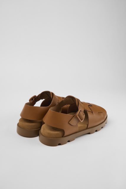 Dizaino Brutus Sandal Rudos Odinės Basutės Vyrams Kemperiui