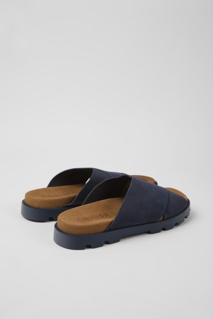 Dizaino Brutus Sandal Tamsiai Mėlynos Nubuko Basutės Vyrams Kemperiui