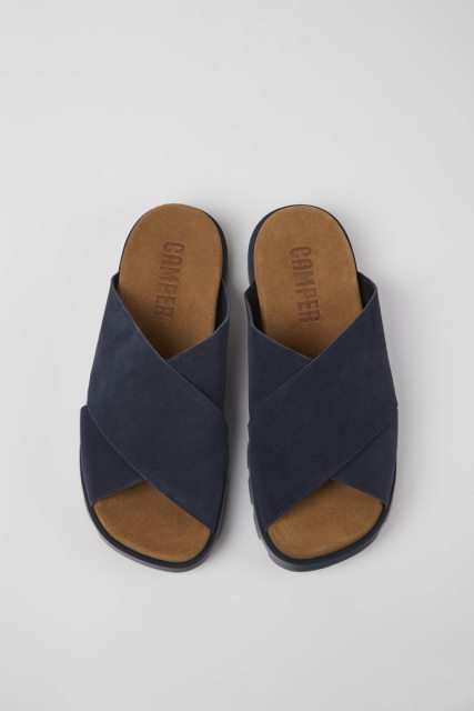 Dizaino Brutus Sandal Tamsiai Mėlynos Nubuko Basutės Vyrams Kemperiui