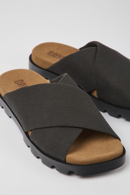 Išskirtiniai Camper Brutus Sandal Pilkos Spalvos Perdirbtos Medvilnės Basutės Vyrams