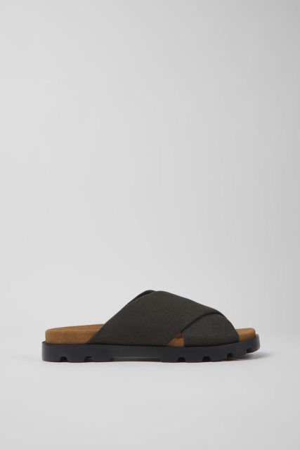 Išskirtiniai Camper Brutus Sandal Pilkos Spalvos Perdirbtos Medvilnės Basutės Vyrams