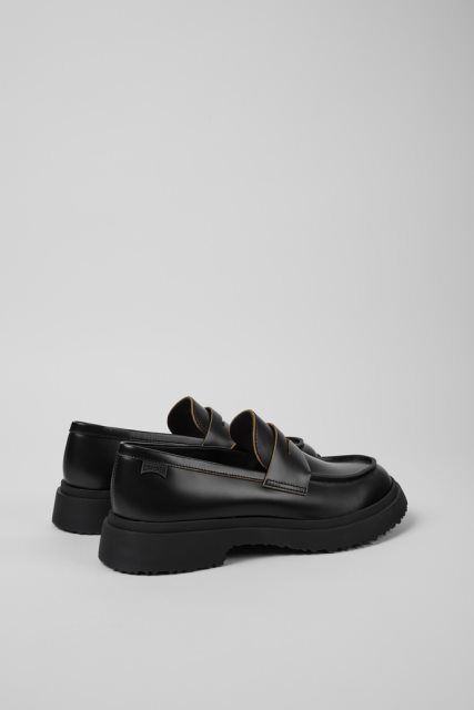 Dizaino Walden Juodi Odiniai Loafers Kemperis