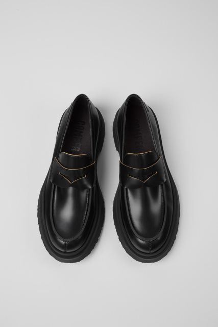Dizaino Walden Juodi Odiniai Loafers Kemperis