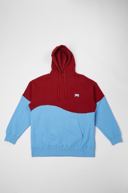 Kemperio Džemperis Bordo Ir Mėlynas Unisex Gobtuvas Naujienos