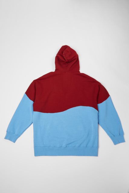 Kemperio Džemperis Bordo Ir Mėlynas Unisex Gobtuvas Naujienos