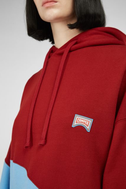 Kemperio Džemperis Bordo Ir Mėlynas Unisex Gobtuvas Naujienos