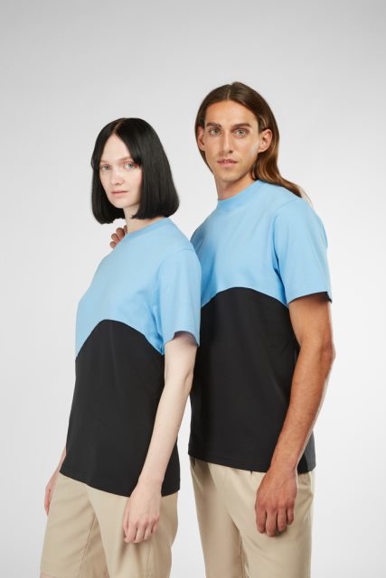 Kemperio Dizaino Marškinėliai Mėlyni Ir Juodi Unisex Marškinėliai