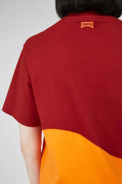Marškinėliai Bordo Ir Oranžiniai Unisex Marškinėliai Išskirtinis Kemperis