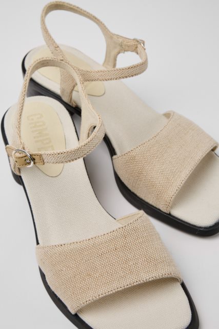 Meda Smėlio Spalvos Perdirbtos Kanapių Ir Medvilnės Sandalai Moterims Išskirtinis Kemperis