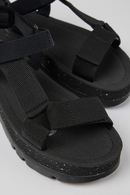 Išskirtinis Kemperis Oruga Up Juodos Perdirbtos Pet Sandalai Moterims