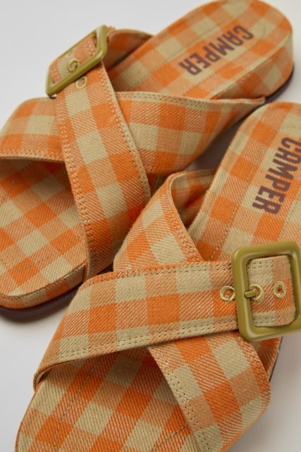 Išskirtiniai Camper Atonik Oranžinės Ir Smėlio Spalvos Sandalai Moterims