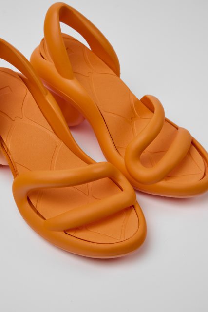 Kemperio Dizaino Kobarah Oranžinės Unisex Sandalai