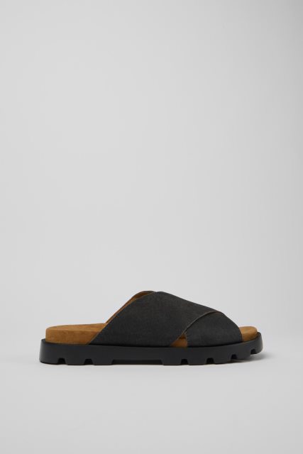 Camper Brutus Sandal Juodos Vyriškos Basutės Naujovės