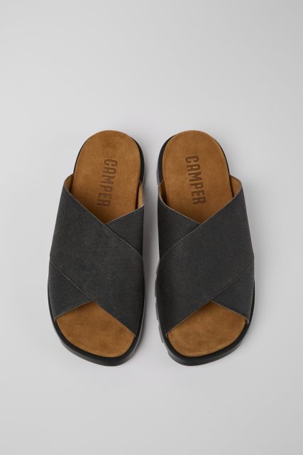 Camper Brutus Sandal Juodos Vyriškos Basutės Naujovės