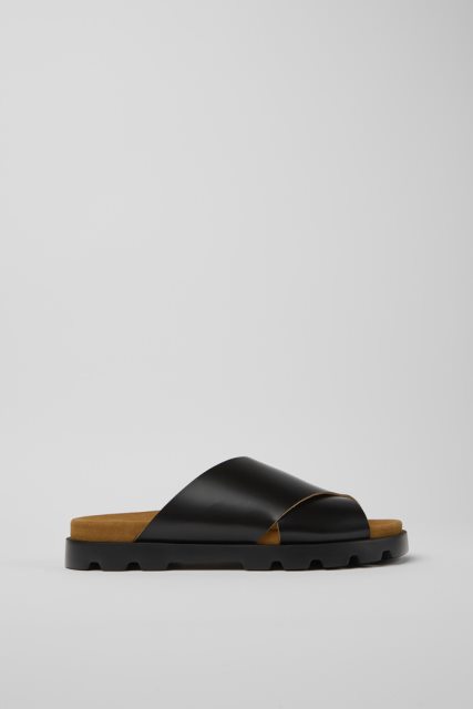 Brutus Sandal Juodos Odinės Basutės Vyrams Kemperio Naujienos
