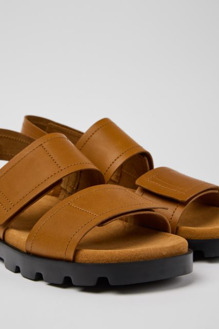 Brutus Sandal Rudos Odinės Basutės Vyrams Išskirtinis Kemperis
