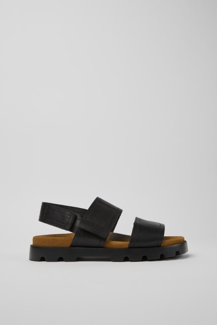 Išskirtiniai Camper Brutus Sandal Juodos Odinės Basutės Vyrams