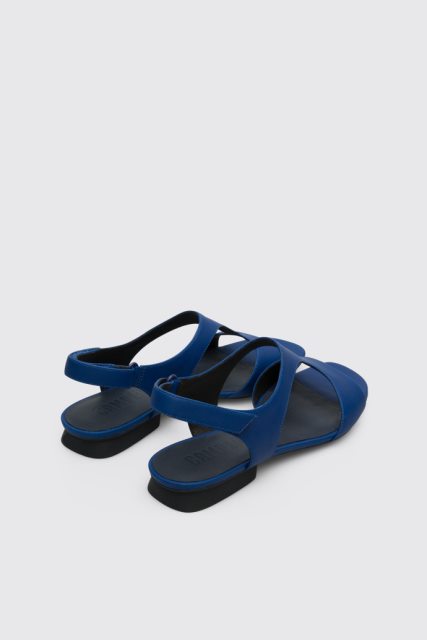 „casi Myra“ Moteriški Mėlyni Tekstiliniai „t-strap“ Sandalai, Kemperis, Naujos Prekės