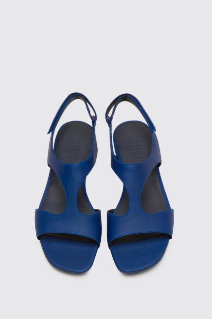 „casi Myra“ Moteriški Mėlyni Tekstiliniai „t-strap“ Sandalai, Kemperis, Naujos Prekės